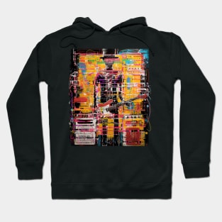 Guitarist abstraction mixed media collage art Hoodie